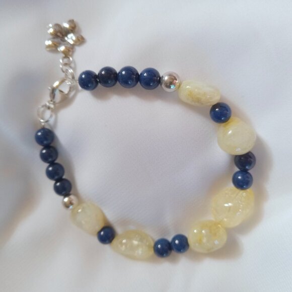 Raw Citrine and Lapis Lazuli Bracelet - Picture 7 of 8
